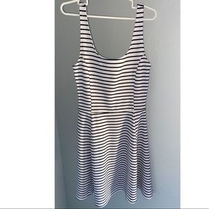 White and black striped dress